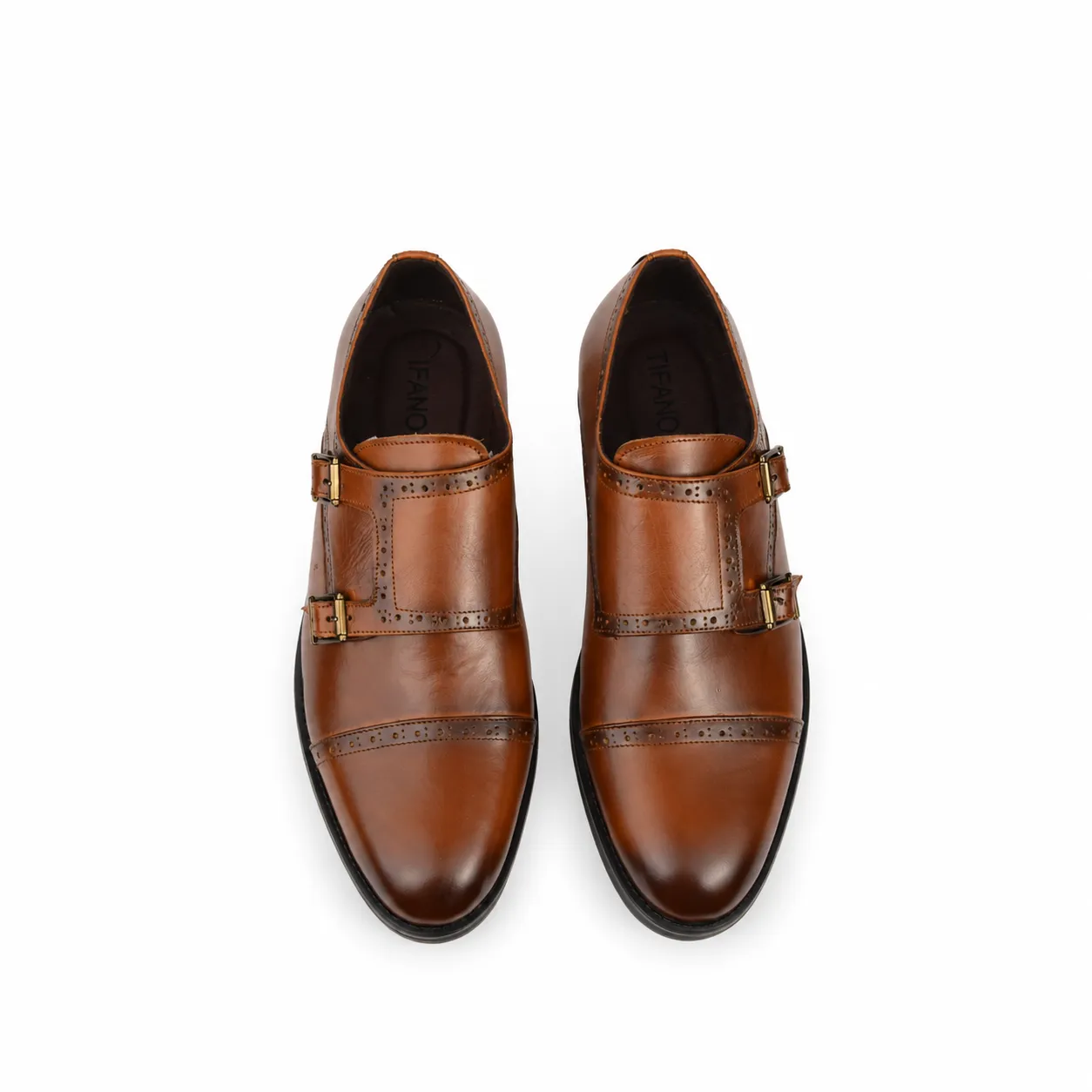 Chaussure homme 127 marron deux boucle  miniature